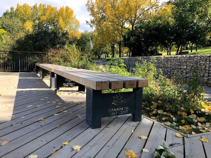 Canada 150 bench at Confederation Park Calgary