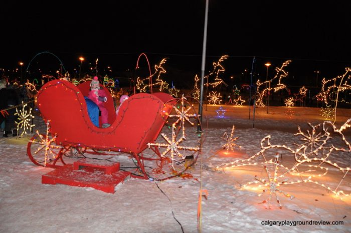 sleigh photo op at Airdrie Festival of Lights