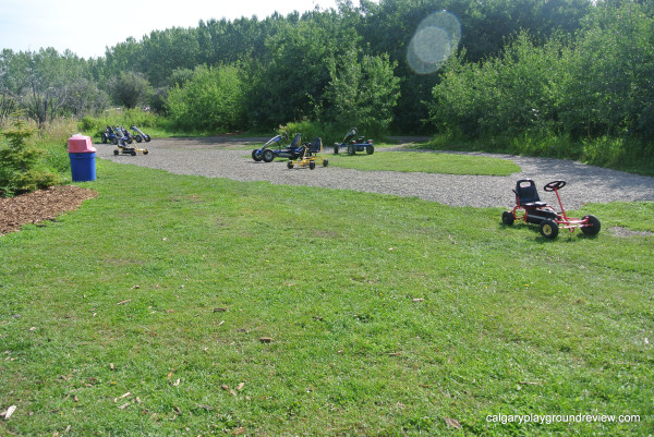 Pedal carts on and track