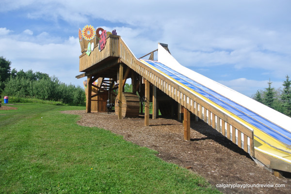 Large wooden slide at Kayben Farms – Sunshine Adventure Park