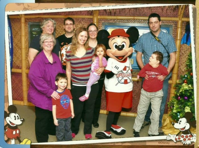 Mickey Mouse photo op at Character Breakfast - Paradise Pier Hotel