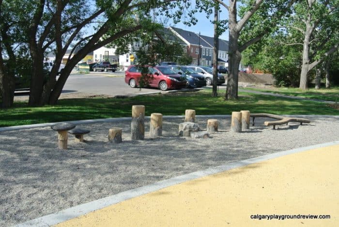 Natural play area at Currie Barracks Airport Playground