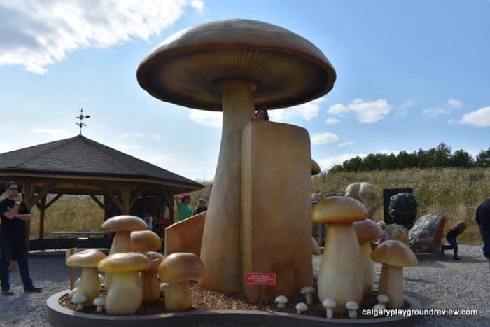 Giant beige mushrooms