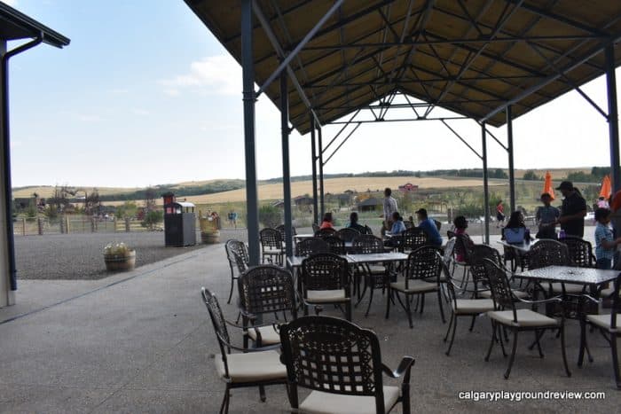 outdoor seating area at Granary Road Market