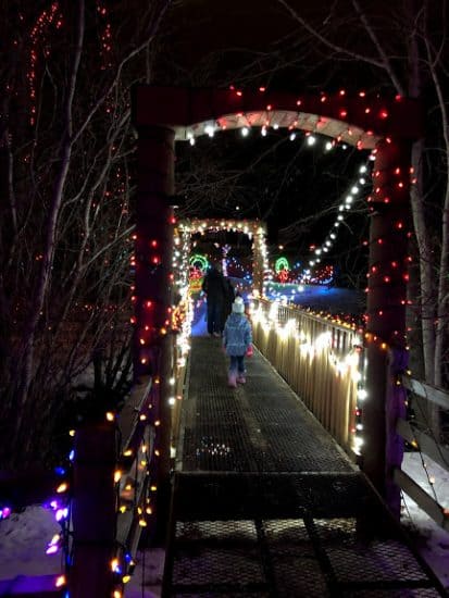 Bridge at Lions Festival of Lights- Calgary Christmas Light Displays