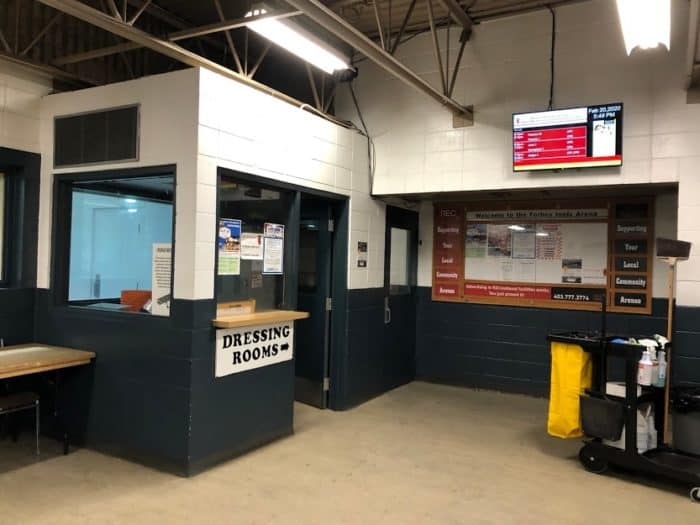 Entrance to the dressing rooms